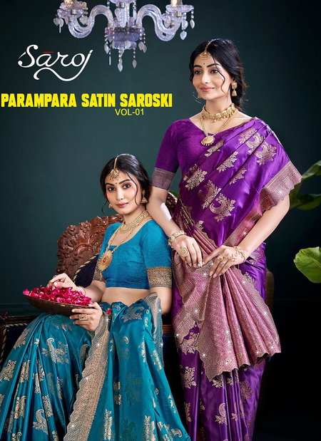 Parampara Satin Saroski Vol 1 By Saroj Satin Silk Wholesale Saree In India